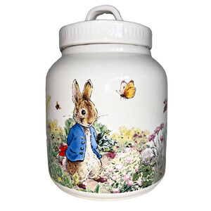 Peter Rabbit Canister Cookie Jar Beatrix Potter Flopsy Mopsy Cottontail Easter